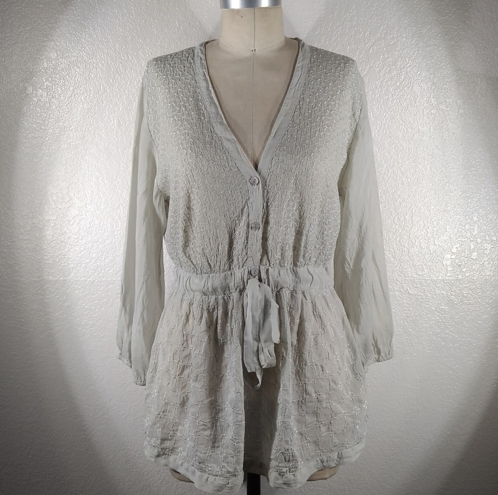 Johnny Was Nova Tie Waist Blouse M NWT
